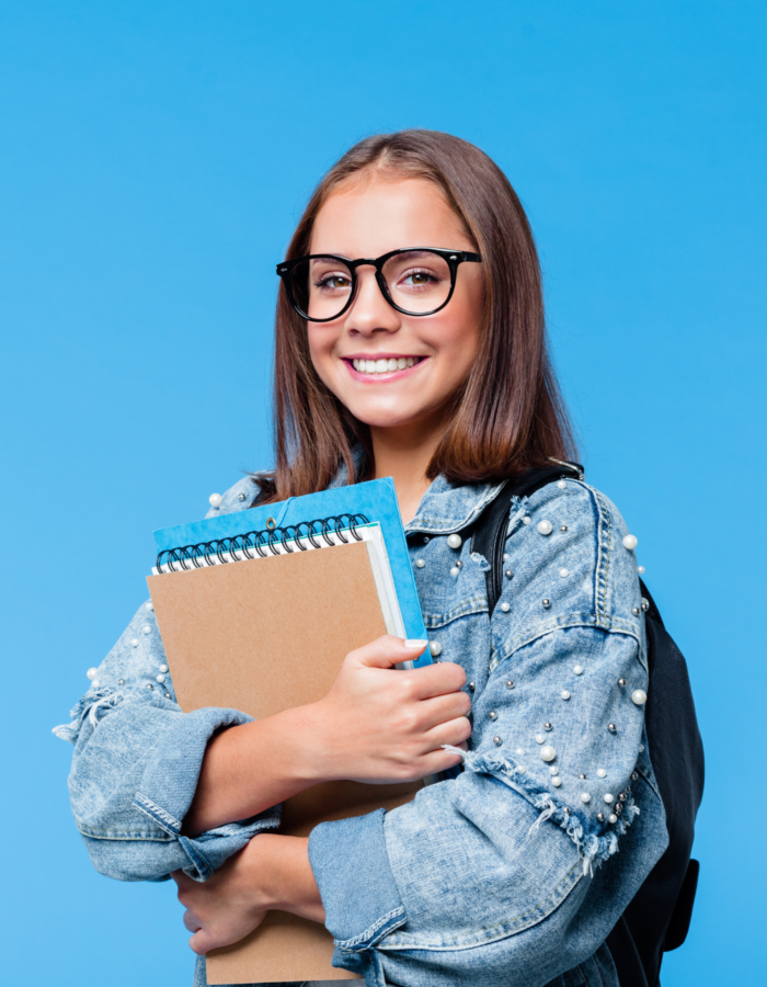 Motivated student carrying study materials – visual representation of success through learning