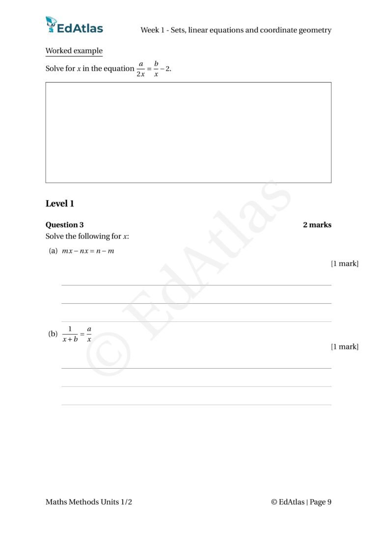 Excerpt from VCE Maths Methods Units 1 and 2 notes