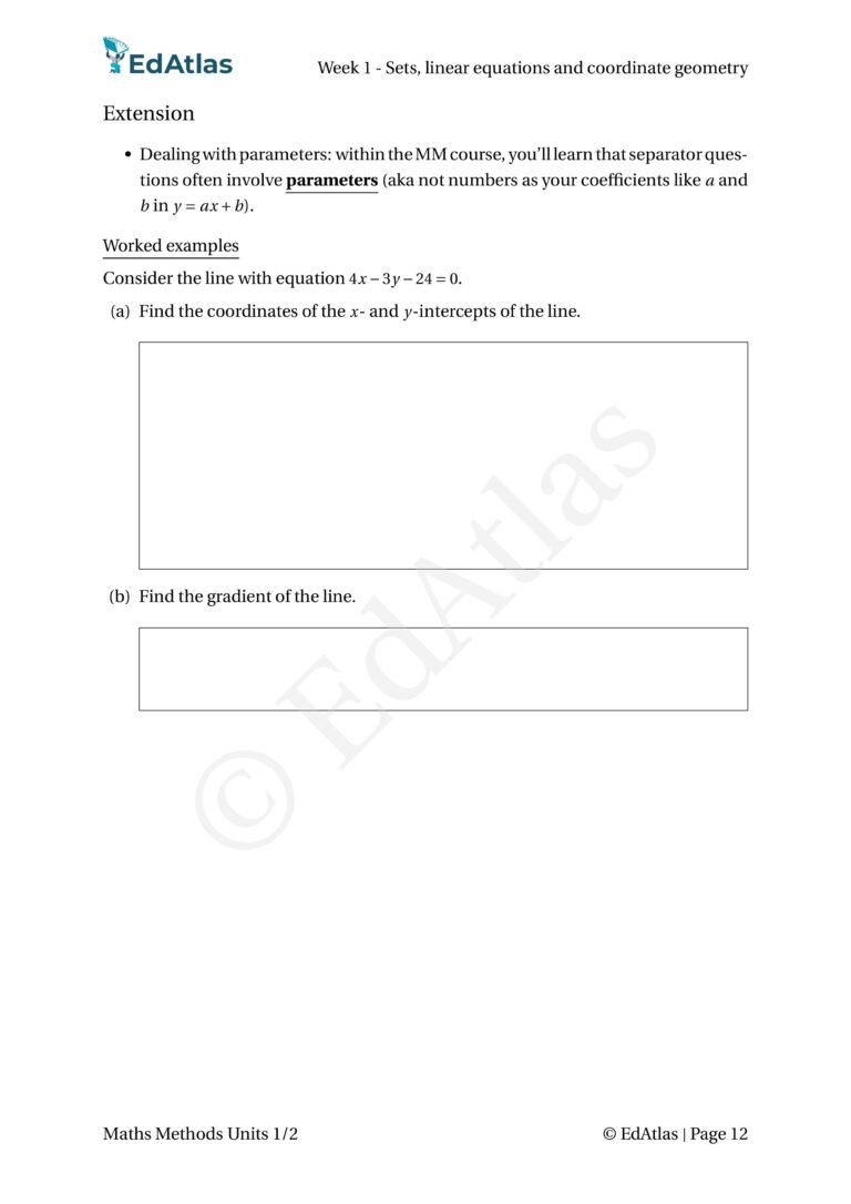Excerpt from VCE Maths Methods Units 1 and 2 notes