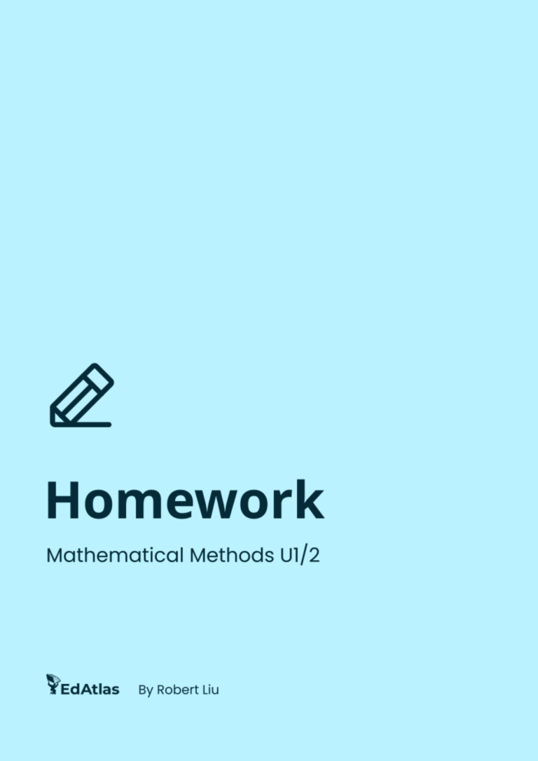 EdAtlas VCE Maths Methods Units 1 & 2 Homework Cover Page – Comprehensive Resource Aligned to VCAA Study Design