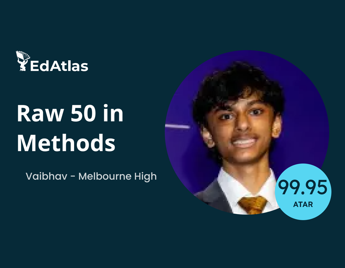 Video thumbnail of Vaibhav from Melbourne High – 50 Raw Methods, with EdAtlas branding