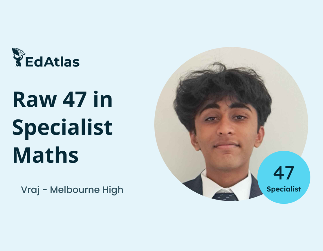 Video thumbnail of Vraj from Melbourne High– 47 Raw Specialist, with EdAtlas branding